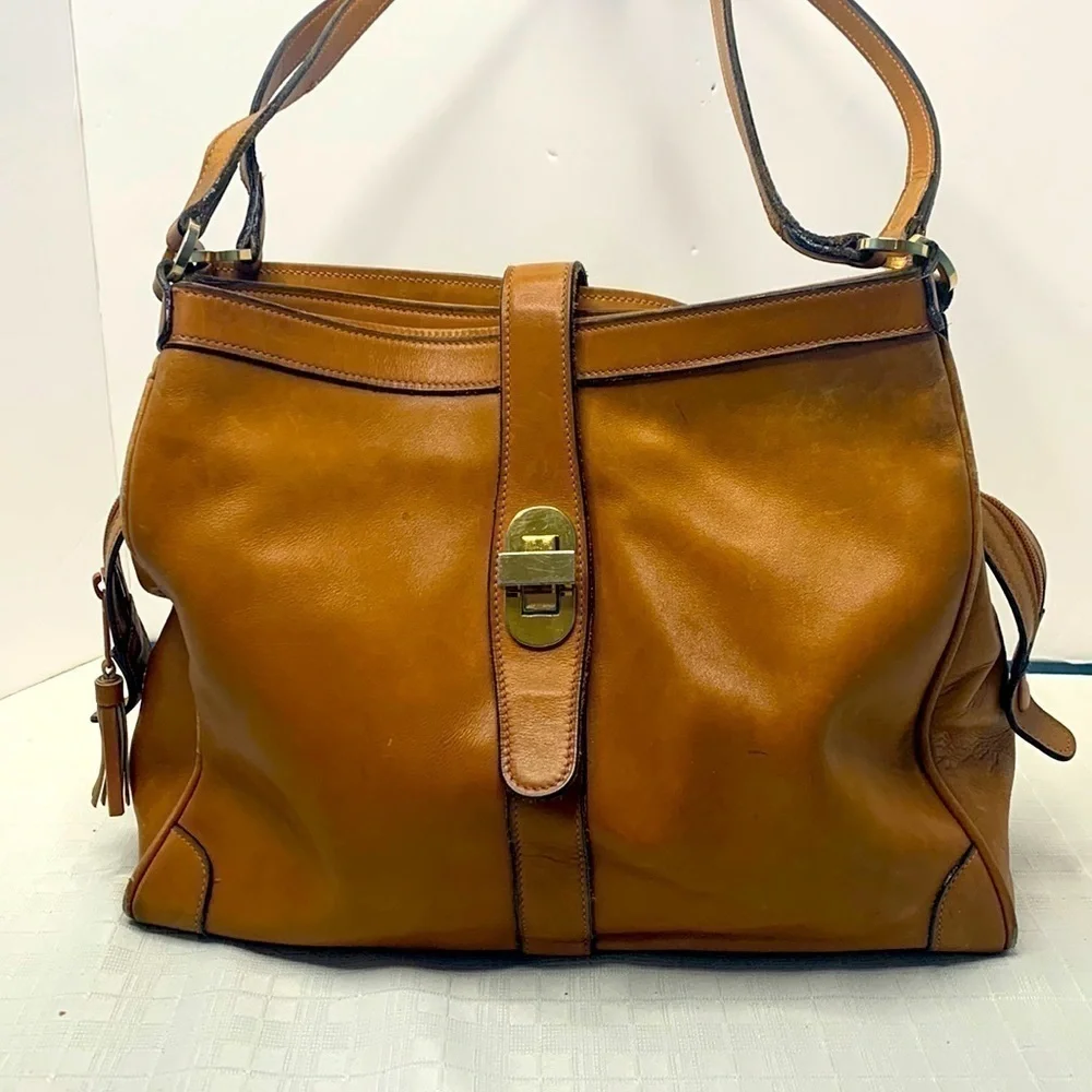 Mark Cross leather tri compact hobo bag